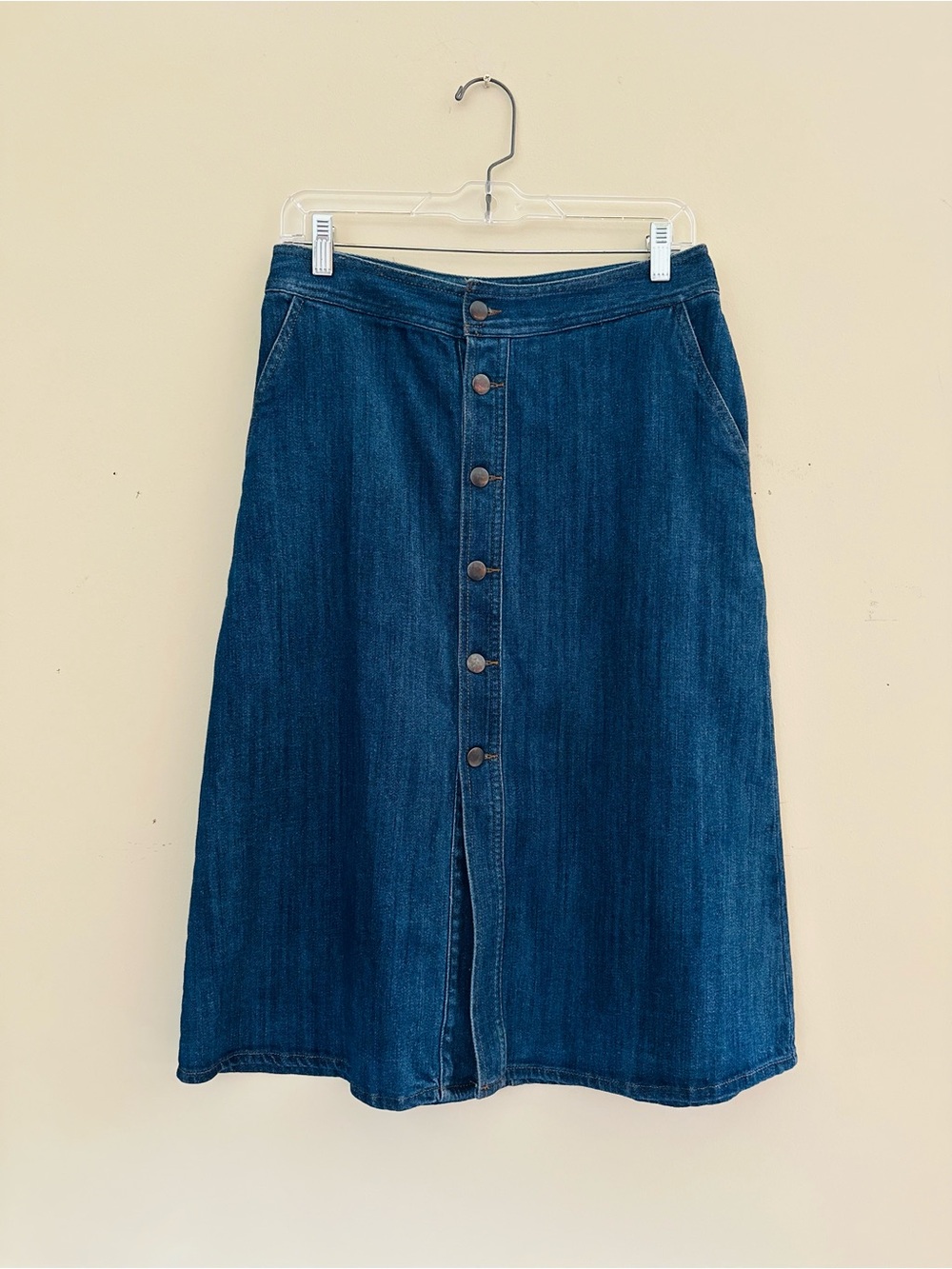 Dark Blue Button-Front Denim Skirt Size 6 Brand new